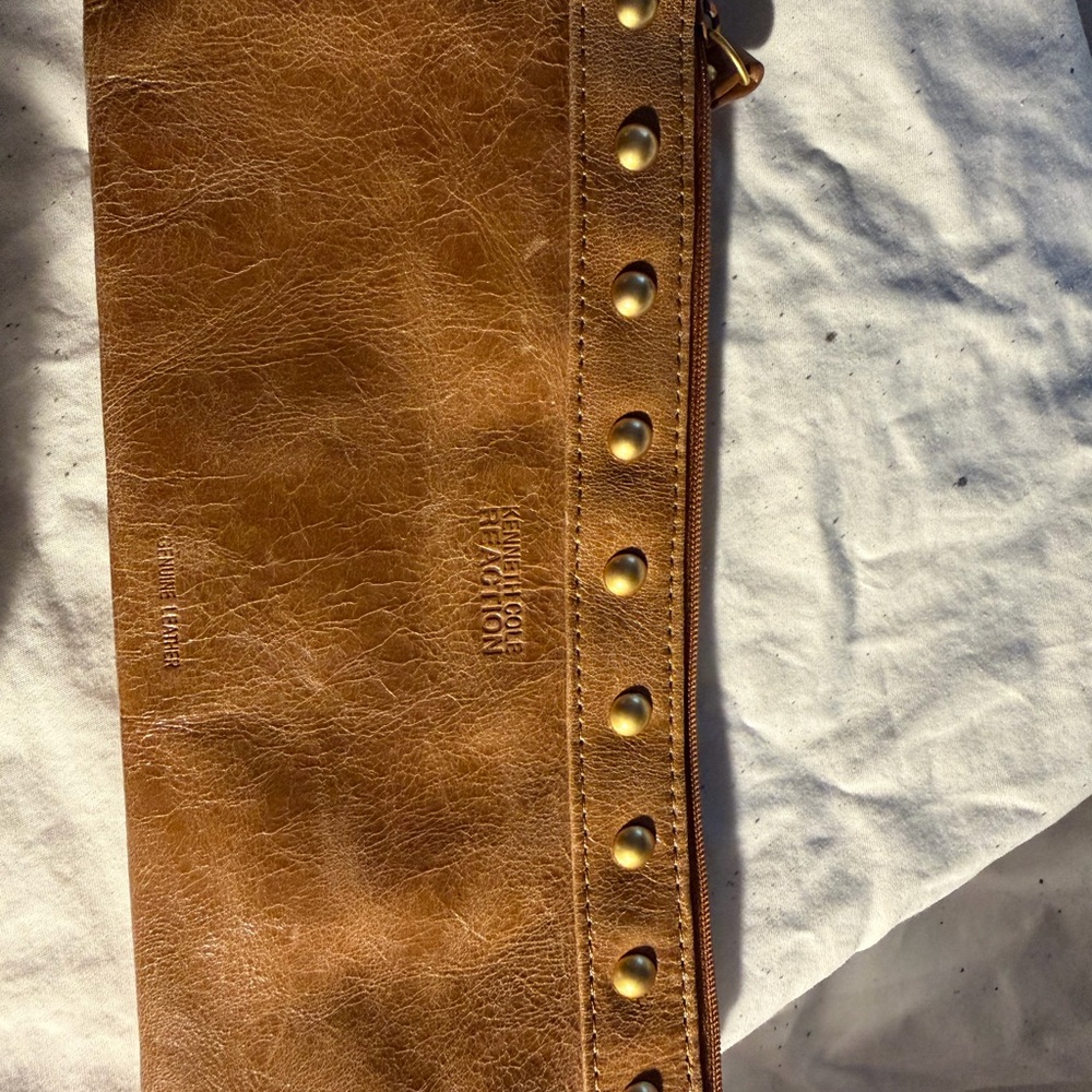 Kenneth Cole Reaction Brown Wristlet with Gold Accents - Picture 2 of 4